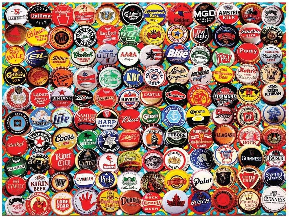 Wdbzd Jigsaw Puzzles 1000 Pieces for Adults Children's Puzzle Toy,Beer Bottle Caps, DIY Collectibles Modern Home Decoration