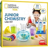 National Geographic Junior Chemistry Set - Complete Early Learning Lab Kit with 50 Science Experiments for Kids and 20+ Lab Tools, Chemistry Set, Science Experiments for Kids 4-6