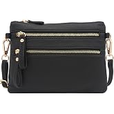 FashionPuzzle Multi Zipper Pocket Small Wristlet Crossbody Bag