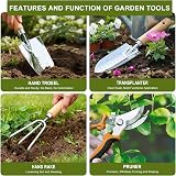 Kynup 7-Piece Garden Tools Set Stainless Steel Wood Handles with Tote view 2