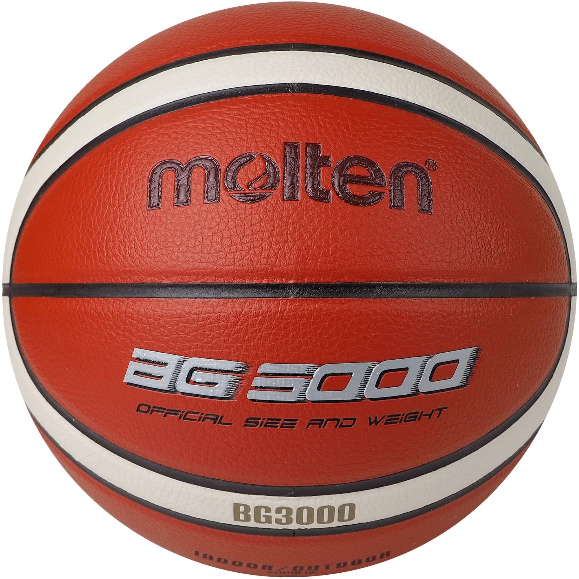 Molten BG3000 Basketball, Indoor/Outdoor, Synthetic Leather, Size 5, Orange/Ivory, Suitable For Boys Age 7, 8, 9, 10 & 11, Girls age 12 & 13