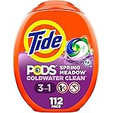 Tide PODS Liquid Laundry Detergent pacs, Spring Meadow Scent, 112 count