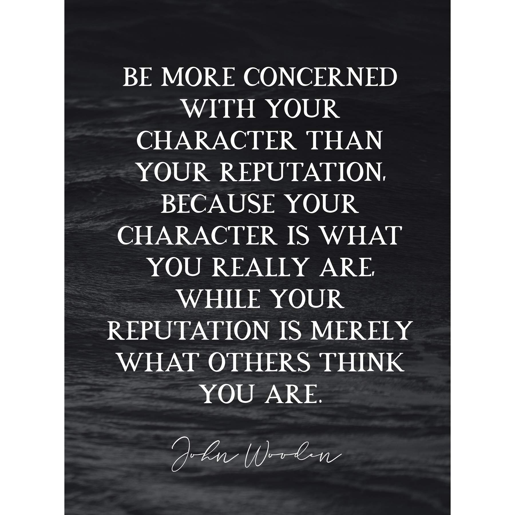 Artery8 Slate Quote John Wooden Character What You Are Coach Premium Wall Art Canvas Print 18X24 Inch