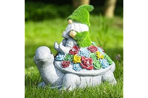 mopha Garden Gnomes Turtle Statues Outdoor Decor Sculpture Gifts,Resin Figurines Lawn Decor Patio, Balcony, Yard Ornament -Funny Gifts for Mom