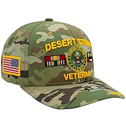 JM Warriors Desert Storm Veteran Hat for Men Camo