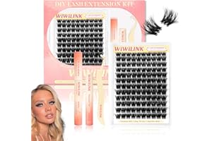 WiWiLINK Volume Bomb Lash Clusters Kit 3D Layered Cluster Eyelash Extensions 10-18mm Fluffy Curl Eyelash Clusters 0.3mm Thin 