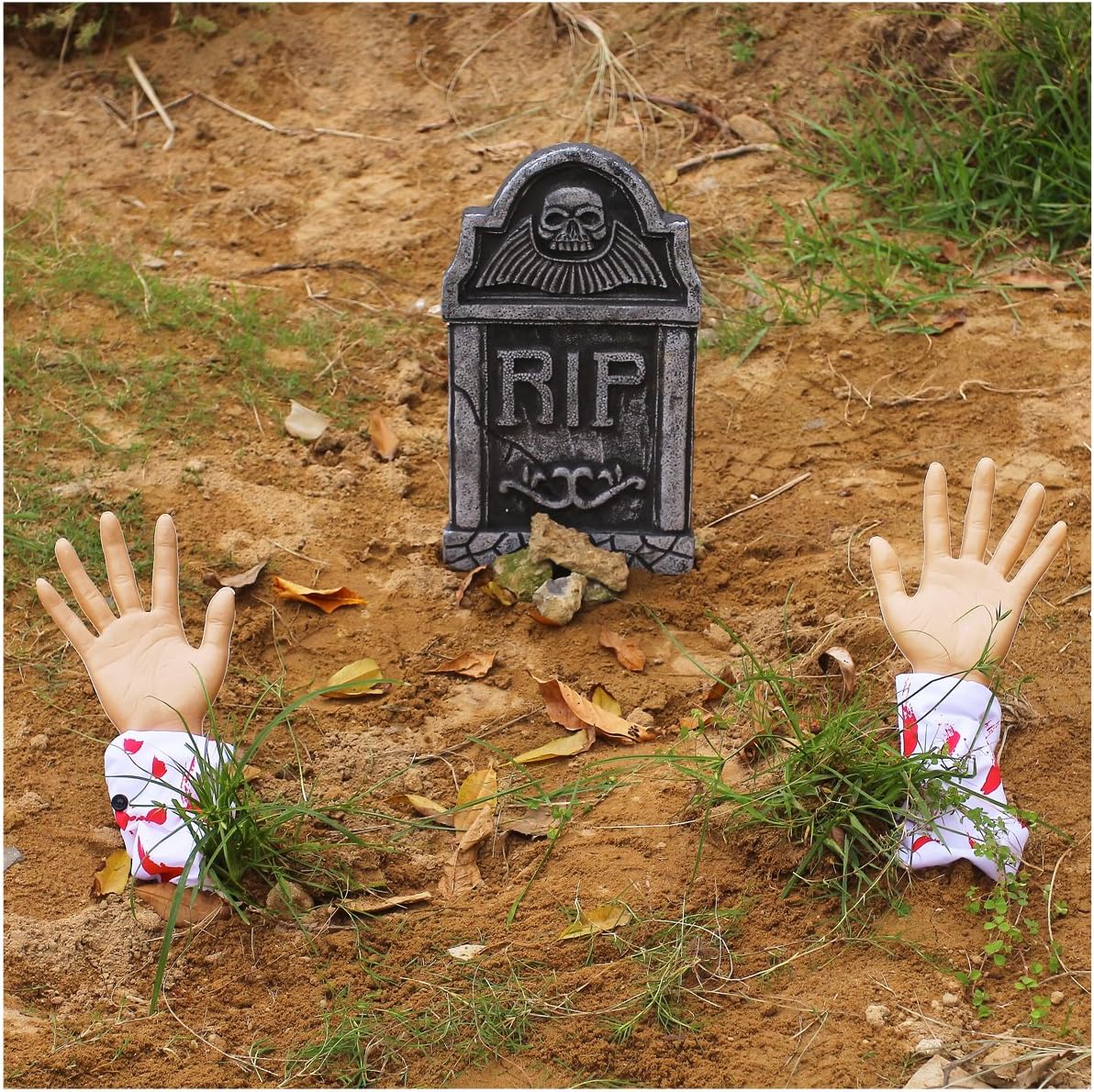 JOYIN Realistic Looking Bloody Arm Lawn Halloween Yard Stakes, Groundbreakers for Halloween Yard Decorations: Toys & Games