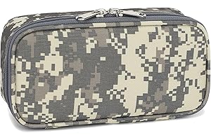 FlowFly Large Capacity Pencil Case for Kids, Boys & Girls – Zippered Multi-Functional Pen Pouch, Soft & Portable Pencil Bag for School, Teens, Students, Digital Camo