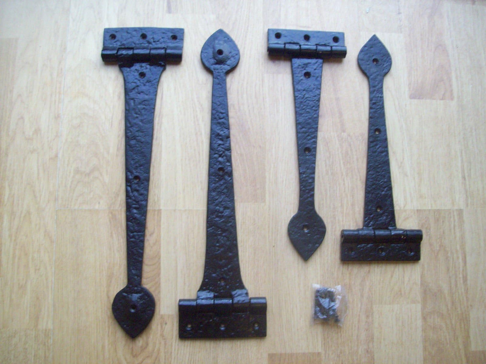 Ironmonger World® 3 Sizes Black Antique Wrought Iron Heavy Duty Door GATE T-Hinge TEE Hinges (18" /450MM)
