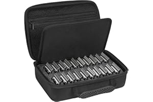 TORIBIO Hair Clipper Blade Storage Case for Barbers and Stylists, Holds 20 Metal Guards for Andis, Oster, Wahl, Babyliss Detachable Clippers