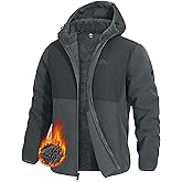Pioneer Camp Men's Polar Fleece Jacket Sherpa Lined Warm Full Zip Up Hoodie Heavyweight Winter Jacket with Hood Outerwear