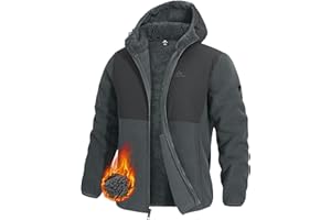 Pioneer Camp Men's Polar Fleece Jacket Sherpa Lined Warm Full Zip Up Hoodie Heavyweight Winter Jacket with Hood Outerwear