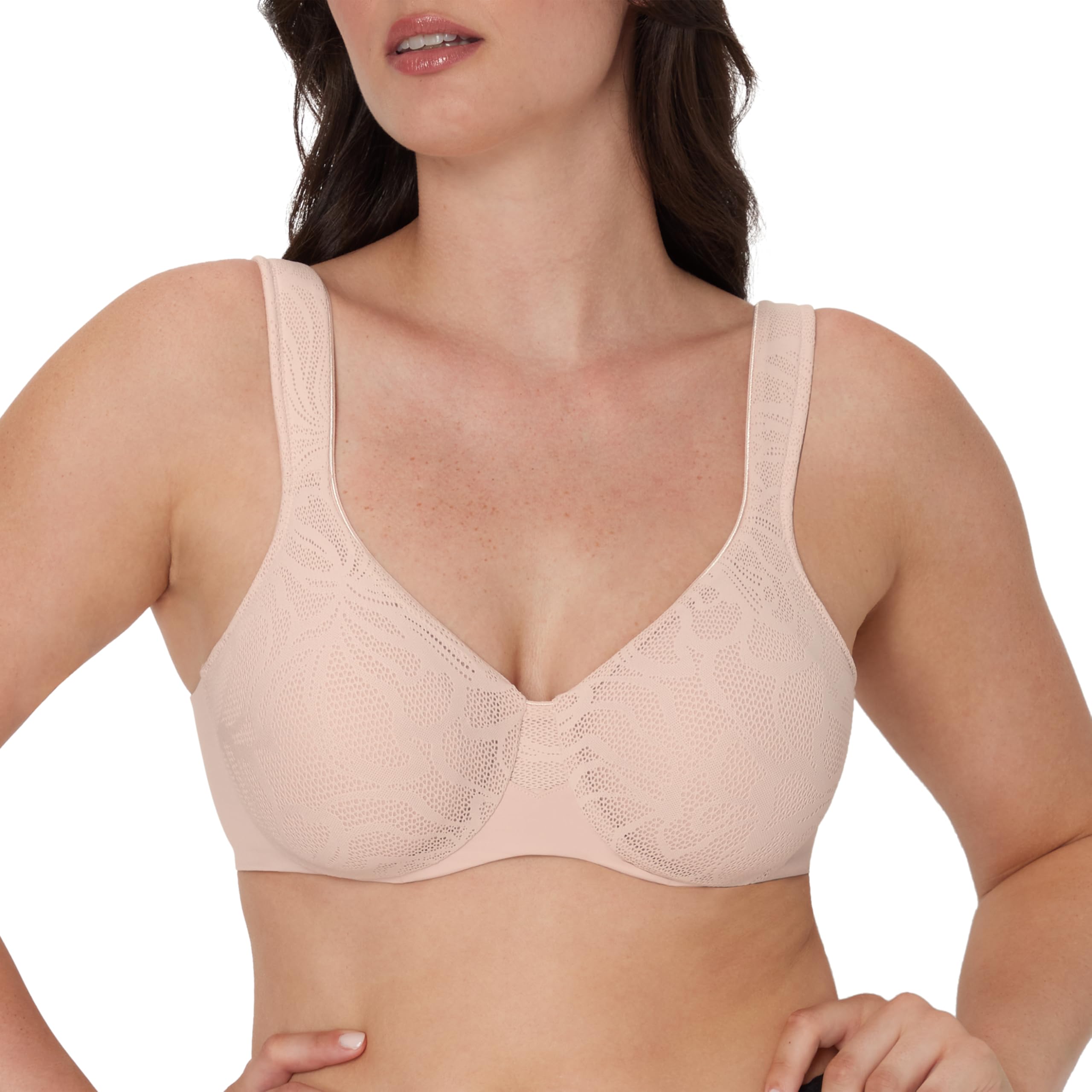 Bali Minimizer, Coolest Smoothing Underwire Bra for Women, Sandshell Lace