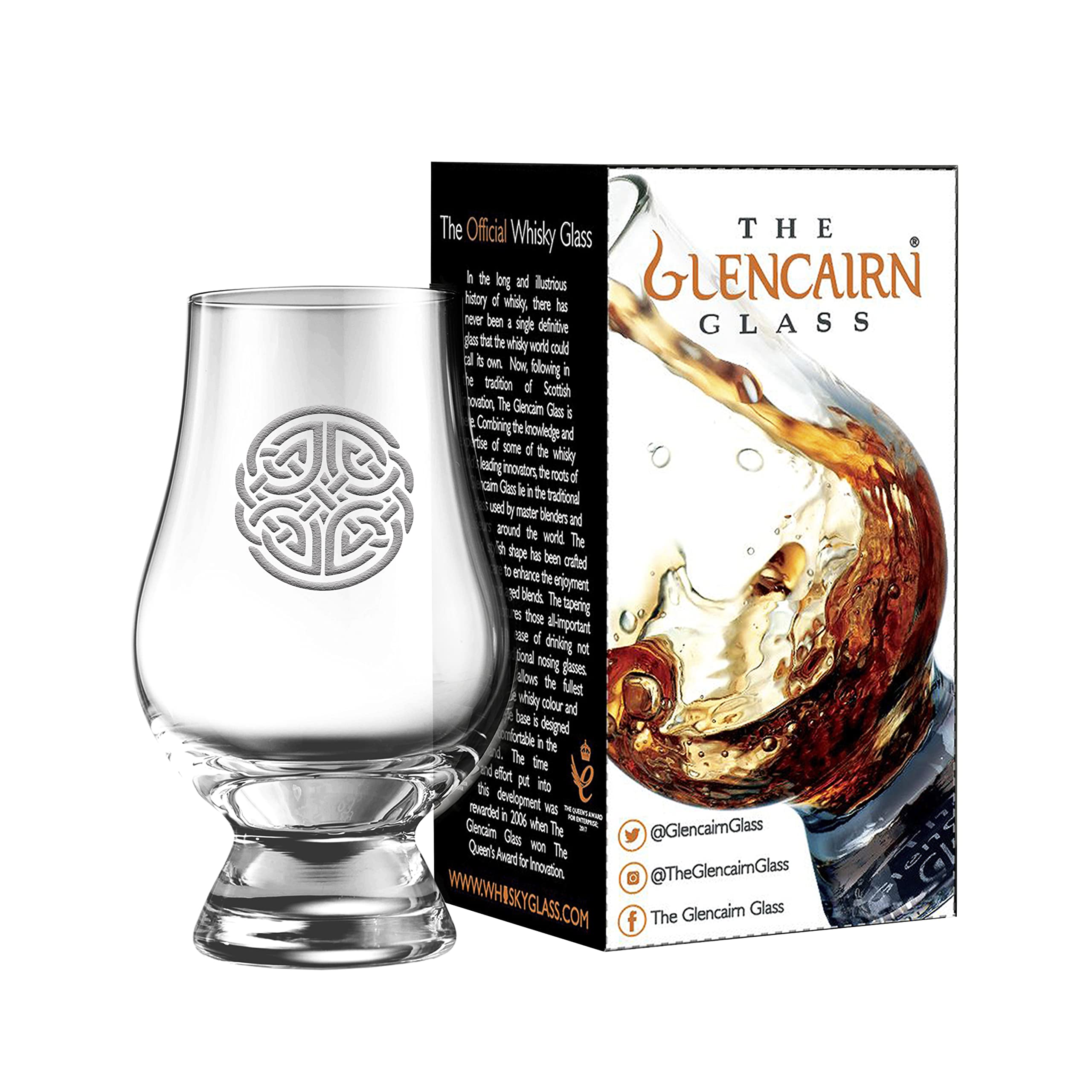 Glencairn Official Scottish Whisky Glass ‎Etched Celtic Knot170ml / 6 floz