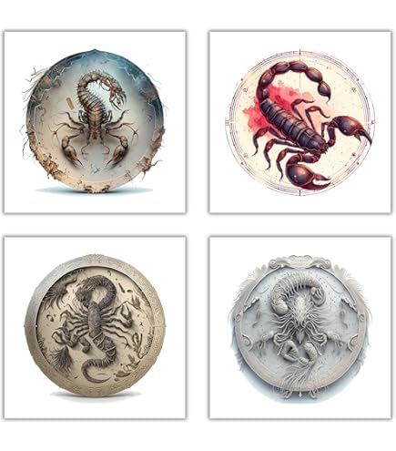 Scorpion Vinyl Decals 2-Pack For Tumblers & Cups - 2-3 X 2.7 Inch Black Stickers