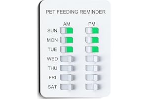 Allinko Magnetic Dog Feeding Reminder with Sticker, Dog Accessories, Daily AM/PM Chart Sign Each Week, Helps You Track Pet Feeding & Medication, Easy to Use on Fridge, Wall, Food Storage Bin (aSliver)