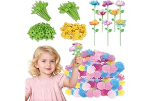 FUNZBO 216 Pcs DIY Fabric Flower Bouquets Toys Accessories - Flowers Market Toy Accessorie - Christmas Arts & Crafts Toy Accessories for 4 5 6 7 8+Year Old Girl Birthday Gifts Ideas (36 Flower Stems)