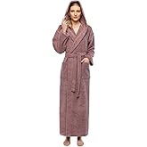 Arus Women's Hooded Classic Bathrobe Turkish Cotton Robe with Full Length Options