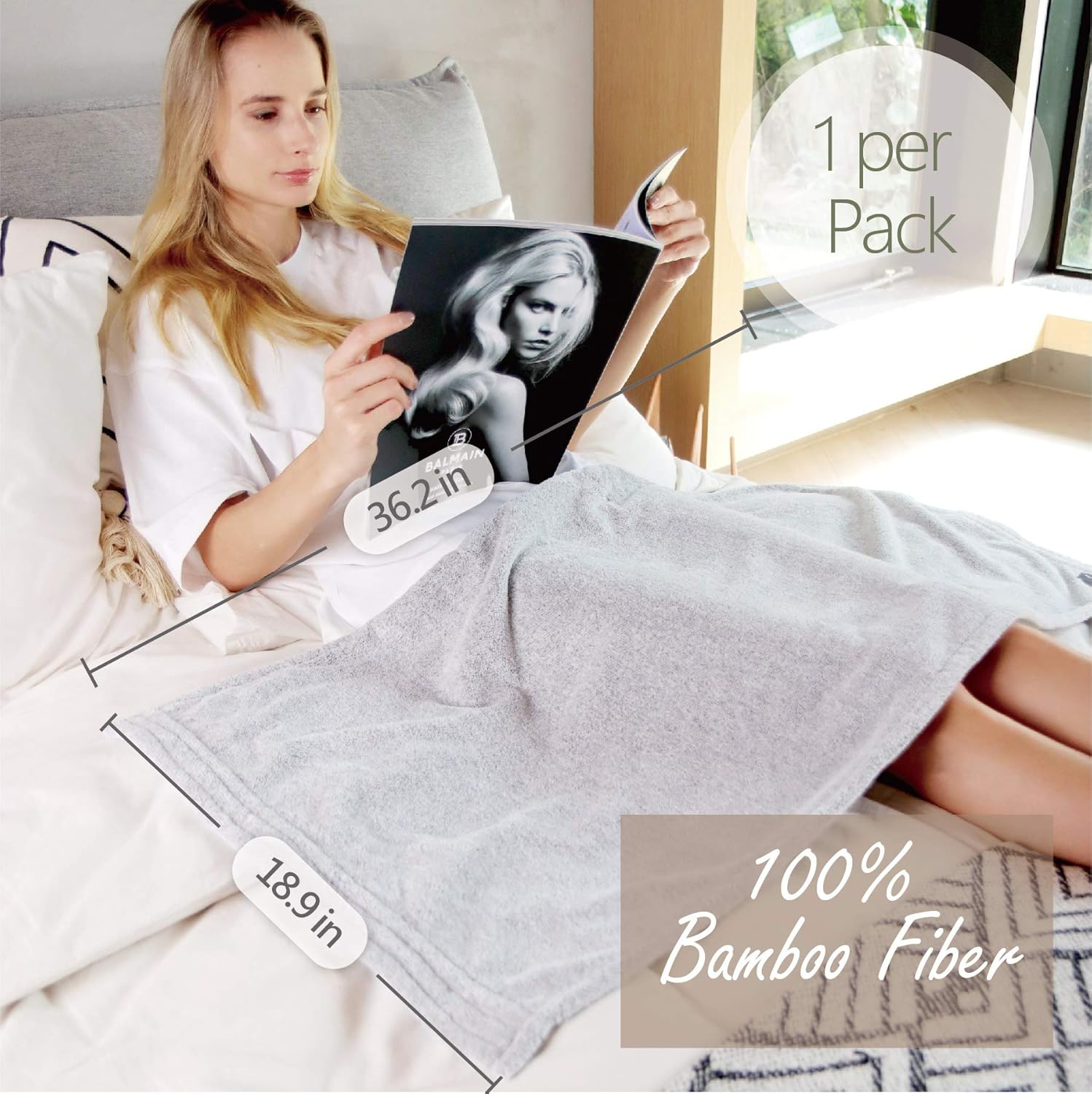 Premium Bamboo Towel | Multi-Use Gym Towel, Camping Towel, Hair Drying, Travel Towel, Yoga Hand Towel | Ultra-Soft, Lightweight, Odor-Eating Bamboo Charcoal, Sustainable Microfiber Towel Alternative : Beauty