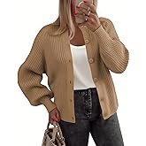 Zeagoo 2026 Cardigan Sweaters for Women Long Sleeve Chunky Knit Cardigan CEW Neck Button Down Fall Fashion Clothes