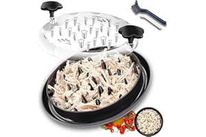 ADOTBLOB 11'' Chicken Shredder Twist Tool, Meat Shredder with Clear Cover, Black Chicken Shredder Anti Slip, Chicken Breast Shredder with Cleaning Brush Suitable for Pork, Beef, Dishwasher Safe