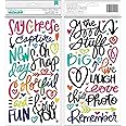 American Crafts Vicki Boutin Kaleidoscope Thickers 5.5"X11" 89/Pkg-Colorful Phrase/Puffy, Multi