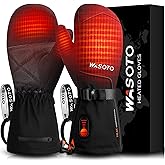 Heated Mittens Gloves for Women Men 7.4V 22.2WH Electric Rechargeable Waterproof Ski Gloves for Winter Work Skiing Snowboarding Hiking Fishing Camping