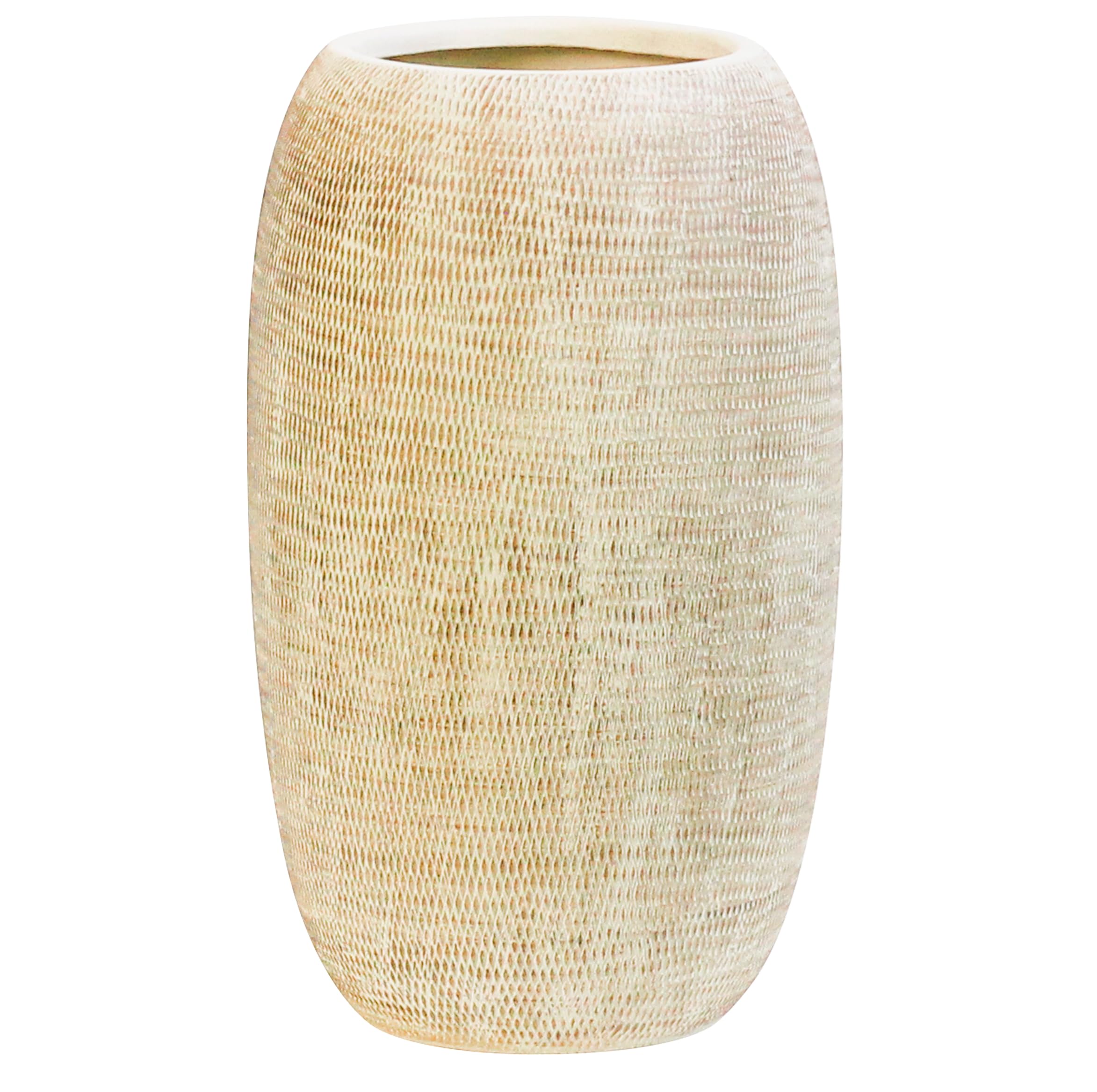 Athena Vase - Large Flower Vase - Aged Off-White Ceramic Vases Patterned