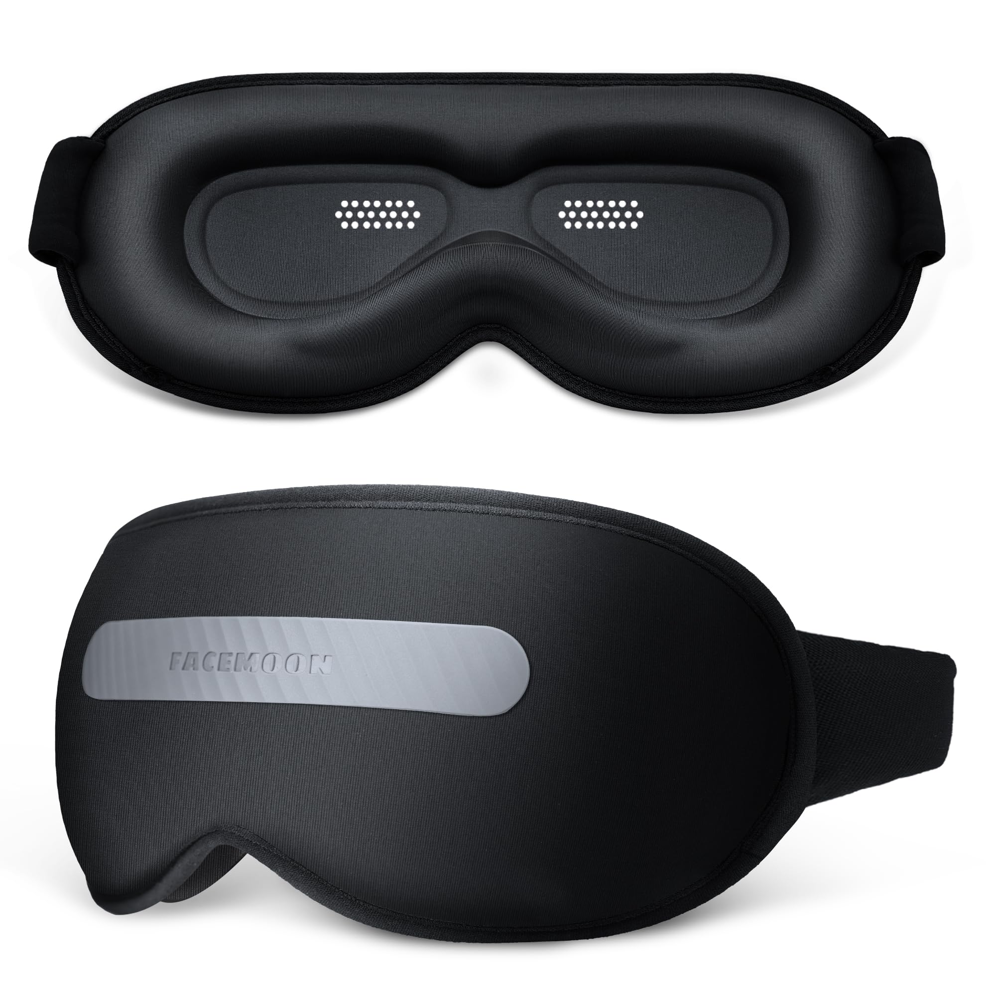 Photo 1 of 3D Sleep Eye Mask with Removeable Cover for Women Men, Peek-a-Boo Sleeping Mask with Blackout Strip to Allow Some Light in, Eye Cover for Lash Extensions, Blindfold with Adjustable Strap, Inkiness