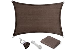 Eden's Decor 6' x 8' Brown Sun Shade Sail Outdoor Canopy Rectangular Awning Fabric Cloth Screen for Patio Garden Backyard Pergola Custom Size