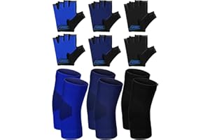 Chicingyou 6 Pairs Kids Bike Gloves Sports Elbow Pads Set Protective Gear for Boys and Girls Youth for Biking, Cycling, Skiing, Skating, Volleyball, Cycling Sports Safety Gear