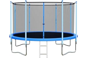 ALTLER Trampoline Outdoor 12FT 14FT with Enclosure and Ladder, ASTM Approved Recreational Trampoline for Kids and Adults, Anti-Rust Coated Frame