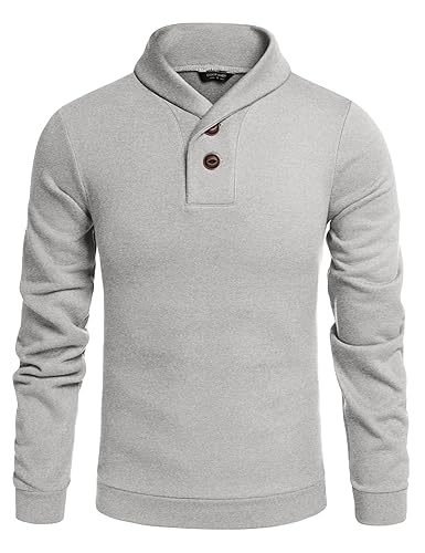 COOFANDY Men's Casual Shawl Collar Sweater Long Sleeve Pullover
