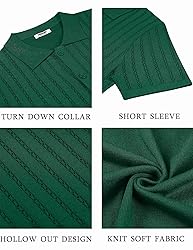COOFANDY Men's Collared Shirt Knit Button Down