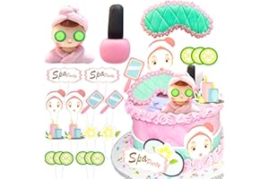 LaVenty Spa Party Cake Topper Spa Party Cake Decoration Eye Mask Cake Topper Spa Party Supplies Spa Party Favors Spa Party Cupcake Toppers Nail polish Cake Topper