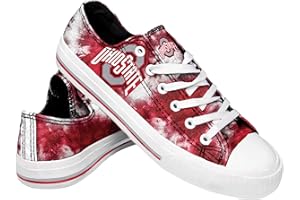 FOCO NCAA Womens NCAA College Team Logo Fashion Low Top Canvas Sneakers Shoes