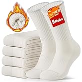 CLOSEMATE Mens Thermal Winter Crew Socks for Boots Thick and Warm for Cold Weather Work Hiking 5 Pairs