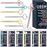 Sayglossy Team Appreciation Gifts Include Inspirational Key Shape Rollerball Pen Teammate Appreciation Card Employee Appreciations Gifts for Staff Coworker Office Stationery Supplies (12 Sets)