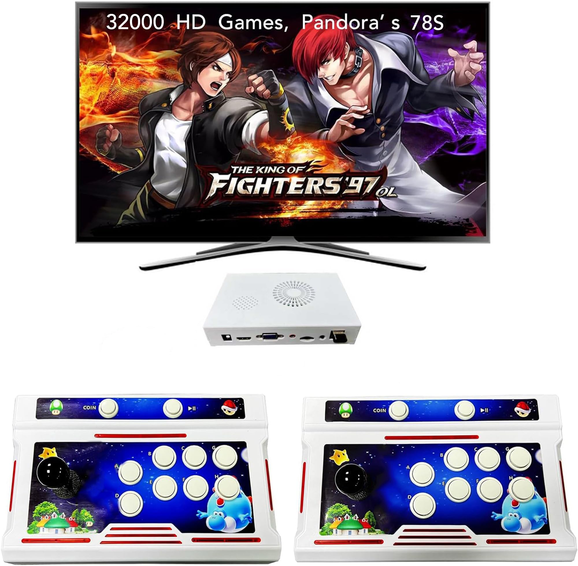 Photo 1 of FVBADE[32000 Games in 1 78S Pandora Box Arcade Game Console Bluetooth Function Compatible PC & Projector & TV,3D Games 4 Players Category Favorite List Save/Search/Hide/Pause/Delete.