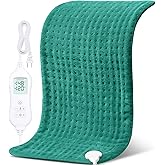 NOWWISH Heating Pad for Back Pain Relief & Period Cramps, 33x17 Inches Electric Heating Pad with 10 Heat Settings, Timer and Auto Shut-Off, Machine Washable, Valentines Day Gifts for Her, Green