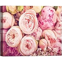 SIGNWIN Canvas Wall Art A Bouquet of Blush Pink, White and Violet Garden Roses Floral Flower Photography Modern Art Romantics Duotone for Living Room, Bedroom, Office - 12x18 inches