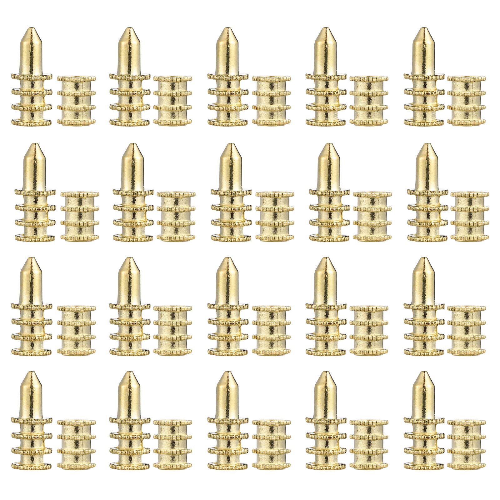 VILLCASE 20pcs Table Bolt Sleeve Connectors Table Leaf Dowel Pins Sets with Sockets Table Alignment Pins