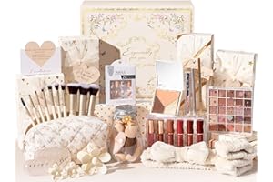 QINLINE Teen Girl Gifts Trendy Stuff, 10 Positive Affirmation Cards & Empowering Challenges to Unlock 10 Wrapped Makeup Gift Set Motivational Birthday Valentine Gift Stocking Stuffers for Tween & Teenage Girl