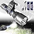 Best Tactical Flashlights 2021 1250 High Lumen 1 Mode Tac Light Fix Beam Spotlight for Deer Varmint Predator Hunting Offset P