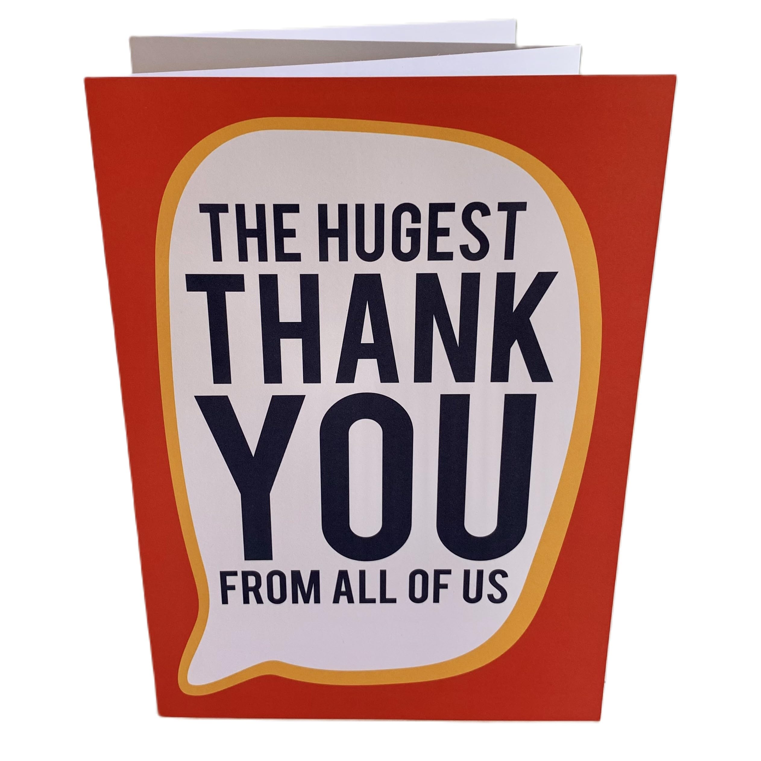 WRAPT 'The Hugest Thank You' Extra Large Fold Out Card - Thank You Greeting Cards with 7x Blank A4 Sides | Thank You Card for Teachers & Office | Colleague Leaving Card with Envelope Included