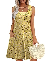 OFEEFAN Yellow Dress Women Summer 2025 Sundresses