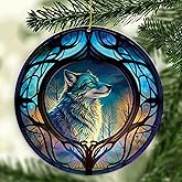 Wolf Christmas Ornament, Wolf Christmas Tree Holiday Decor, 2025 Christmas Wolf Ornaments Hanging Tree Decorations, Wolf Gifts for Women Men