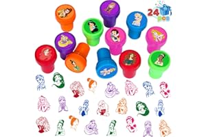JTZHJIA 24 Pcs Princess Themed Stampers, Princess Birthday Party Supplies, Classroom Rewards Prizes, Goody Bag Treat Bag Stuff for Princess Birthday Party Gifts