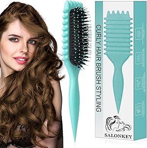 Lockenbürste für Definierte Locken – Antistatische Stylingbürste mit Belüftungsdesign für Nasses & Trockenes Haar, Ideal für Lockige Haare und Volumenpflege (Grün)