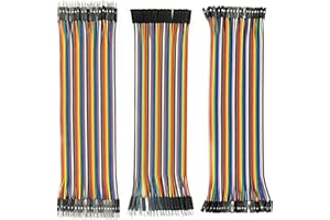 QEEAHUUO 120pcs Breadboards Jumper Wires F2F F2M M2M, Cable Line Connector Assorted Kit, Male to Female Multicolored Ribbon Cables, 20cm Wire Length
